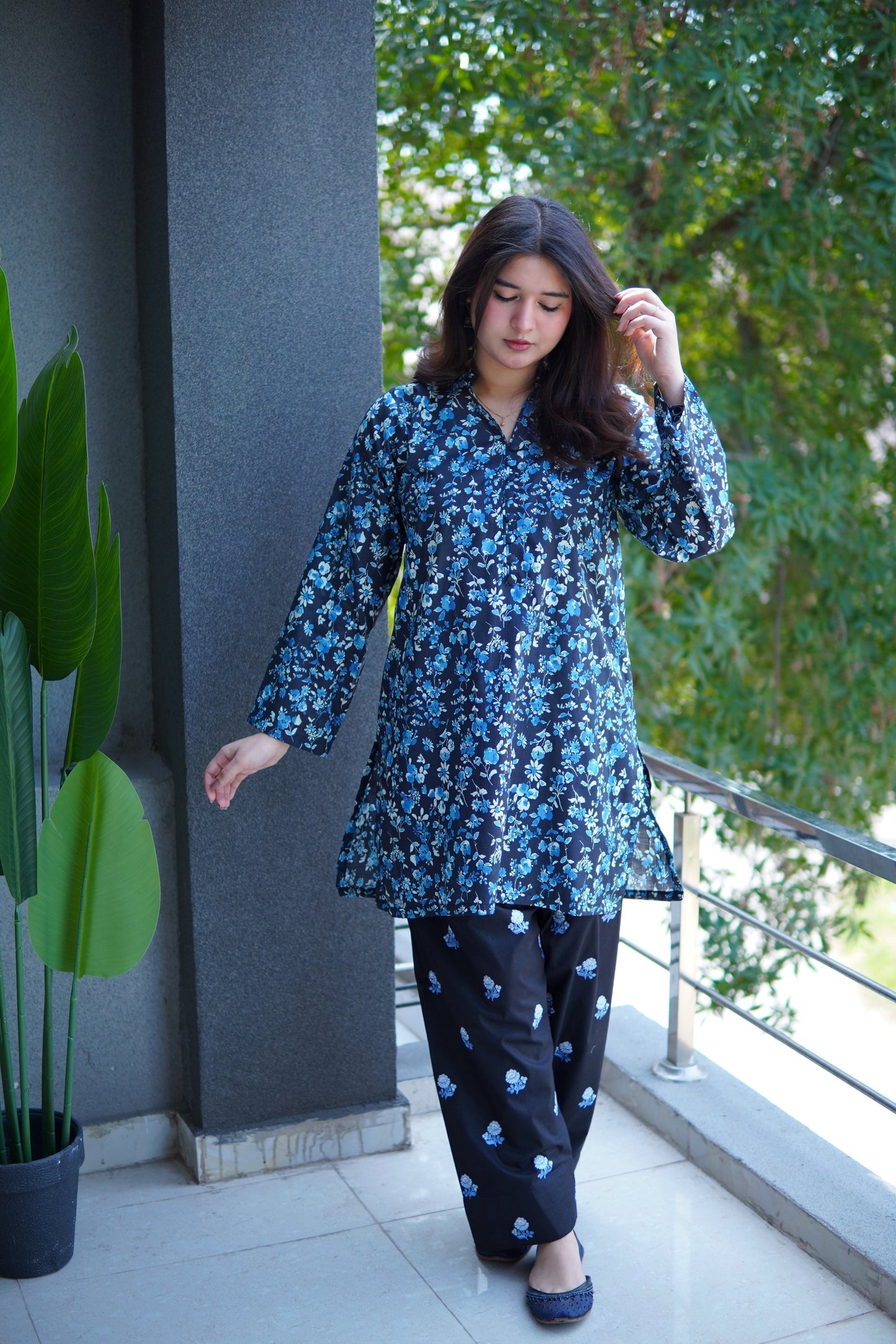Farshi Shalwar blue