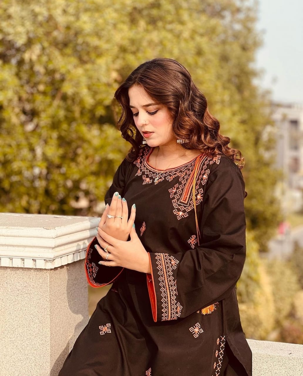 mirror embraided balochi (Stitched 2 Pcs)