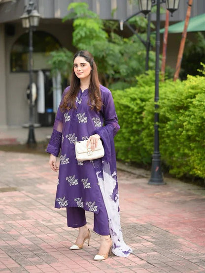 Horiya Dark Purple 3pc - ZORA