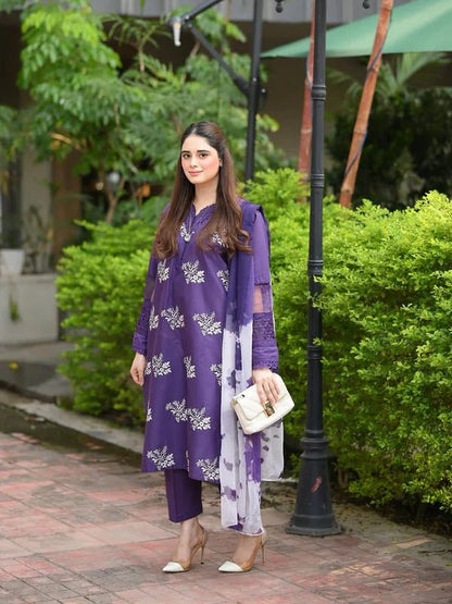 Horiya Dark Purple 3pc - ZORA