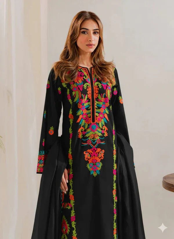 Riwaaj Emb Black 3pc - ZORA