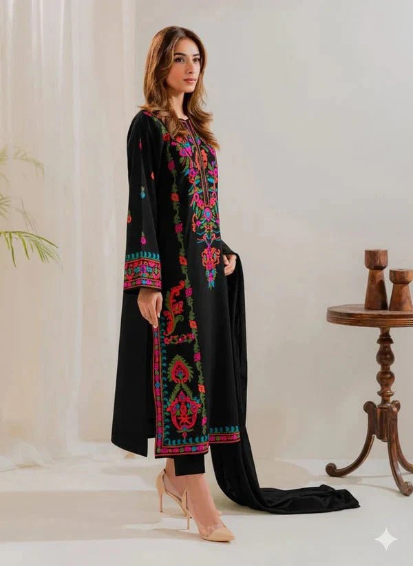 Riwaaj Emb Black 3pc - ZORA