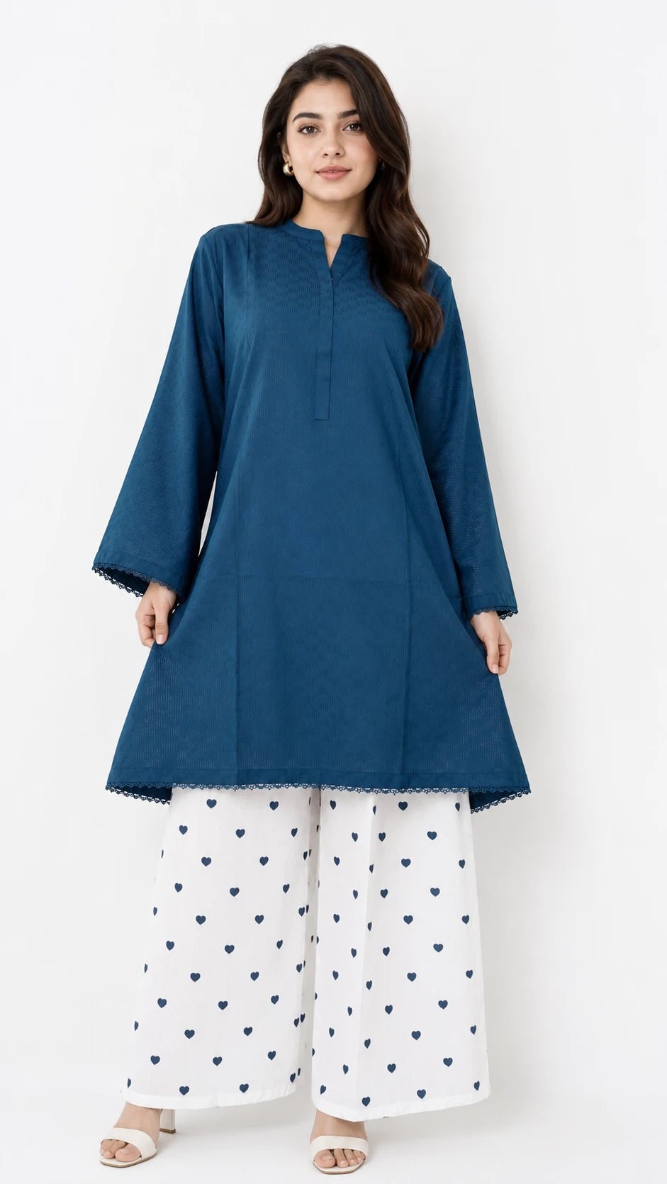 Heart Dots Lawn 2 Piece Stitched Suit - ZORA