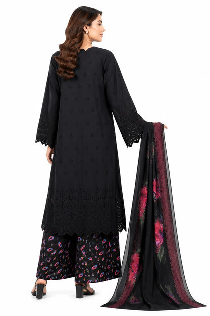 Midnight Black Swiss Lawn Embroidered 3 Piece - ZORA