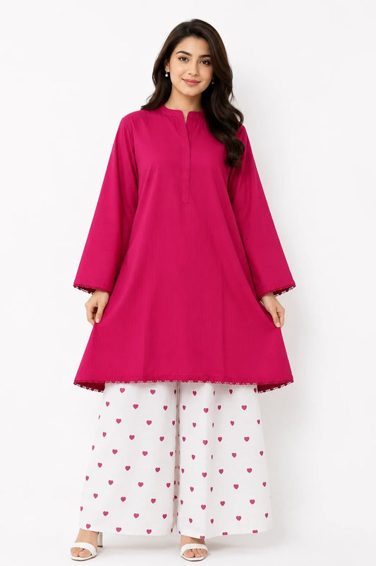 Heart Dots Lawn 2 Piece Stitched Suit - ZORA
