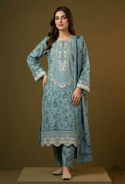 Zora Emb 3pc with Farshi Shalwar