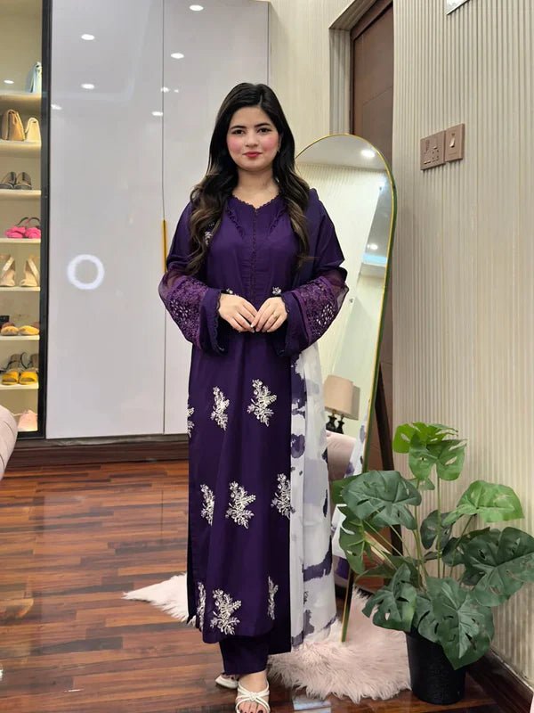 Horiya Dark Purple 3pc - ZORA