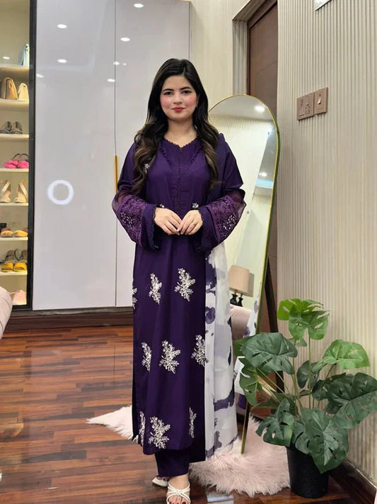 Horiya Dark Purple 3pc - ZORA